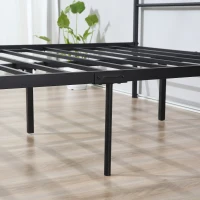 Homcom Pat Metalic 160×200 cm – Cadru cu sipci & Tablie Integrate(m-8)