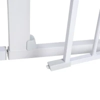 PawHut Türgitter, Montage ohne Bohren, verstellbare Breite 75-96 cm, einhändiges Öffnen, Metall, Weiß, Auto-Close Baby Schutzgitter(m-12)