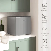 HOMCOM 46 Litre Lockable Countertop Fridge - Grey(m-4)