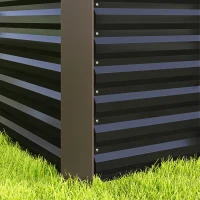 Outsunny Zestaw 2 wysokich grządek, Skrzynia Uprawna, Extra Głęboka, Metal, 120 x 60 x 60 cm, Ciemnoszary(m-8)