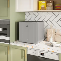 HOMCOM 46 Litre Lockable Countertop Fridge - Grey(m-10)