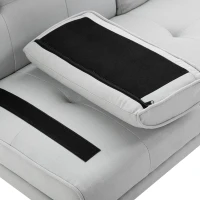 HOMCOM Divano Letto 3 Posti Stile Scandinavo Reclinabile con Tavolino a Ribalta, 181x77x88 cm, Grigio(m-10)