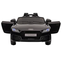 HOMCOM Kinder-Elektroauto Audi, mit 2,4G Fernbedienung, Musik, Hupe, LED, USB, für Kinder 3-5 Jahre, Schwarz(m-8)