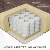 HOMCOM Opstaanstoel met Massagefunctie en Lendenverwarming, Relaxstoel met Afstandsbedieningen en Zijzakken, Bruin(m-6)