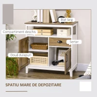 Homcom Dulap Gri inchis – Cu Sertar & Usi, Depozitare Versatila(m-5)