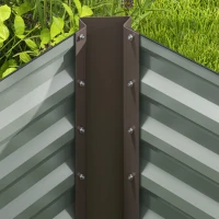 Outsunny Zestaw 2 wysokich grządek, Skrzynia Uprawna, Extra Głęboka, Metal, 120 x 60 x 60 cm, Ciemnoszary(m-9)