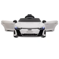 HOMCOM Kinder-Elektroauto Audi RS e-tron GT mit Sicherheitsgurt, Fernbedienung, Scheinwerfern, Musikfunktion, weiß, 103 x 58 x 41cm(m-4)