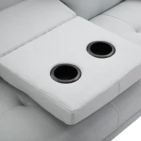 HOMCOM Divano Letto 3 Posti Stile Scandinavo Reclinabile con Tavolino a Ribalta, 181x77x88 cm, Grigio(m-11)