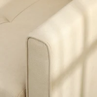 HOMCOM Sofá Cama de 2 Lugares com 2 Almofadas Apoio para os Braços e Armazenamento Sofá Duplo Moderno 152x101x81 cm Bege(m-9)