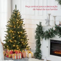 HOMCOM Árvore de Natal Artificial 150 cm com 220 Luzes LED 588 Ramos Árvore Natalina para Interior Verde(m-4)