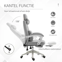 Vinsetto HOMCOM bureaustoel, gamingstoel, stoel met wielen, ergonomisch design, polyester, schuim, MDF, kunststof, 51 x 50,5 x 117-127 cm(m-6)