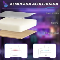 HOMCOM Cadeira Gamimg Reclinável com Apoio para os Pés Retrátil Suporte Lombar e Apoio para a Cabeça 74x73x120-129 cm Cinza Claro e Azul(m-4)