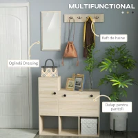 Homcom Set 3-in-1 pentru Hol – Cuier, Banca si Oglinda(m-4)