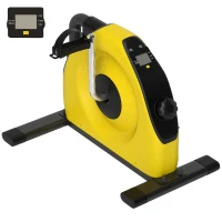 SPORTNOW Mini Exercise Bike, Portable Pedal Exerciser with LCD Display for Legs, Arms, Rehabilitation, Therapy, Yellow(m-1)