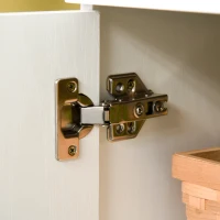 HOMCOM Credenza Alta da Cucina, Madia Classica Bianca in Legno con 2 Armadietti e 1 Mensola, Bianco, 60x40x160cm(m-10)