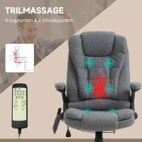 Vinsetto® kantoorstoel massagestoel draaistoel in hoogte verstelbaar 130° hoek linnen grijs 67 x 85 x 116 cm(m-5)