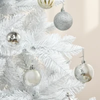 HOMCOM Árvore de Natal Artificial Dobrável 150cm Ignífugo com 358 Ramos Folhas de PVC Branco(m-8)