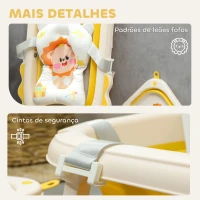 AIYAPLAY Banheira Dobrável para Bebés com Almofada e Cubo Antiderrapantes Orifício de Drenagem e Orifício para o Duche 80,5x55x20 cm Amarelo(m-8)