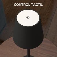 HOMCOM Lampă de Masă cu 3 Lumini Albe, Lampă de Birou Portabilă, Modernă cu Cablu Inclus, Ø11,2x36,5 cm, Negru(m-7)