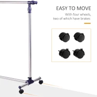 HOMCOM STOJAK WIESZAK NA UBRANIA NA KÓŁKACH(m-5)