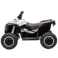 HOMCOM Kinder-Quad Elektrisches Kinderauto, 6 km/h, Sound- und Lichteffekte, : 83 cm x 53 cm x 55,5 cm, Schwarz + Weiß(m-10)