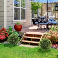 HOMCOM Künstliche Pflanzen im 2er-Set, UV-beständige dekorative Pflanzen, Deko-Pflanzen, Indoor, Outdoor, 45 cm, Grün(m-9)