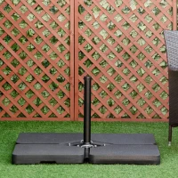 Outsunny Conjunto de Pesos para Base de Chapéu de Sol de 4 Peças Quadrado Preenchível 60 kg de Água 70 kg de Areia ou 80 kg Mixto Preto(m-2)