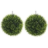 HOMCOM Kunstplanten Set van 2, UV-bestendige Decoratieve Planten, Decor-Planten, Indoor, Outdoor, 45 cm, Groen(m-10)