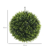 HOMCOM Kunstplanten Set van 2, UV-bestendige Decoratieve Planten, Decor-Planten, Indoor, Outdoor, 45 cm, Groen(m-3)