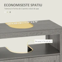 Kleankin Dulap de depozitare pentru chiuveta cu 2 usi si raft deschis, gri(m-4)