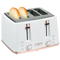 HOMCOM Four-Slice Honeycomb Toaster - White(m-1)