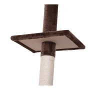 PawHut Kratzbaum Deckenhoch höhenverstellbar, stabiler Katzenbaum mit Sisalsäulen, Katzen Kletterbaum, Braun, 40 x 34 x 230-260 cm(m-10)