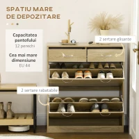 Dulap pantofi din PAL cu rafturi reglabile si sertare HomCom(m-4)
