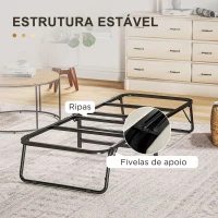 HOMCOM Cama Dobrável 70x180 cm com Colchão de Espuma Cama Dobrável com Encosto Ajustável em 5 Posições e Rodas(m-8)