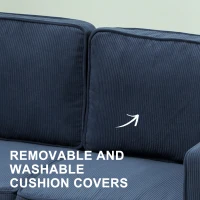 HOMCOM Small Two-Seater Corduroy Sofa - Blue(m-6)