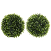 HOMCOM Künstliche Pflanzen im 2er-Set, UV-beständige dekorative Pflanzen, Deko-Pflanzen, Indoor, Outdoor, 45 cm, Grün