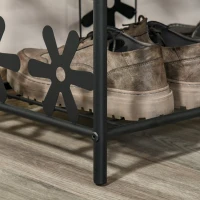 HOMCOM kleines Schuhregal Platzsparend Blumenregal Pflanzentreppe Standregal Ständer 4 Etagen Metall Schwarz 59,5 x 30 x 92 cm(m-13)