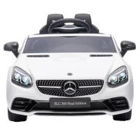 AIYAPLAY Kinder-Elektroauto, mit LED-Scheinwerfern, Sicherheitsgurt, Hupe, Musik, 3 bis 5 km/h, weiß, 107 x 62,5 x 44cm(m-13)