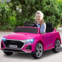 AIYAPLAY Audi Q8 e-tron Sportback Licensed 12V Ride on Car w/ Remote, 4 Spring Suspension Wheels, Headlights, Music, Horn - Pink(m-2)