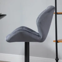 HOMCOM Set 2 Sgabelli da Bar con Altezza Regolabile Base in Metallo Seduta in Velluto, Sgabelli Cucina Alti Girevole con Schienale e Poggiapiedi, 51.5x57.5x93-114.5cm, Grigio(m-10)