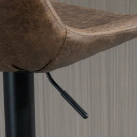 HOMCOM Set 2 Sgabelli da Bar con Schienale, Poggiapiedi e Altezza Regolabile Stile Industriale, Marrone(m-12)