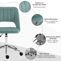 Vinsetto Scaun de Birou Ergonomic pentru Birou cu Inaltime Reglabila Verde(m-7)
