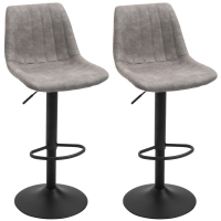 HOMCOM Set 2 Sgabelli da Bar con Schienale e Altezza Regolabile