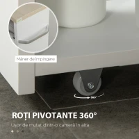 Kleankin Raft Depozitare Baie – 3 Nivele inguste cu Roti(m-8)