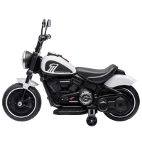 HOMCOM Elektro-Kindermotorrad, LED-Scheinwerfer, abnehmbare Stützräder, bequemer Sitz, Rot/Schwarz(m-13)