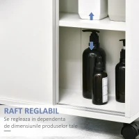 Kleankin Dulap Baie – Usi Glisante, Raft Reglabil & 4 Roti(m-7)