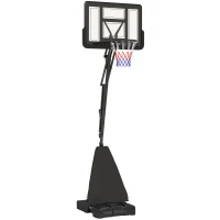 SPORTNOW Basketball Hoop Outdoor, Height Adjustable Basketball Hoop and Stand with Rebound System, Weighted Base, Portable on Wheels, 2.45-3.05m, for Teens, Juniors, Adults, Black(m-1)
