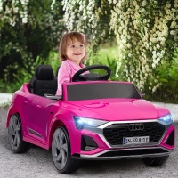 AIYAPLAY Audi Q8 e-tron Sportback Licensed 12V Ride on Car w/ Remote, 4 Spring Suspension Wheels, Headlights, Music, Horn - Pink(m-10)