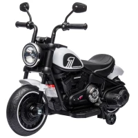 HOMCOM Elektro-Kindermotorrad, LED-Scheinwerfer, abnehmbare Stützräder, bequemer Sitz, Rot/Schwarz(m-12)