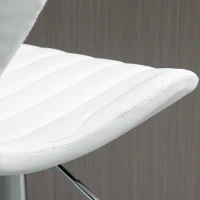 HOMCOM Set 2 Sgabelli da Bar Ergonomici ad Altezza Regolabile con Poggiapiedi, 47x51.5x92-114 cm, Bianco(m-10)